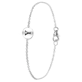 Zilveren armband alfabet rhodiumplated