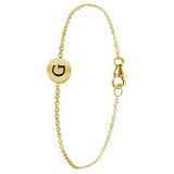 Zilveren goldplated fantasiearmband met letterhanger voor dames