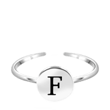 Silberring Alphabet, verstellbar und rhodiniert