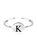 Silberring Alphabet, verstellbar und rhodiniert