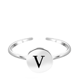 Silberring Alphabet, verstellbar und rhodiniert