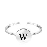 Silberring Alphabet, verstellbar und rhodiniert