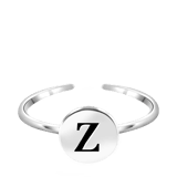 Silberring Alphabet, verstellbar und rhodiniert