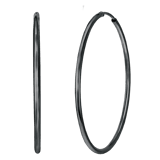 Zilveren oorringen blackplated 50mm