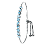 Armband, 925 Silber, Kristall, Aqua