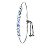 Zilveren tennisarmband kristal light sapphire