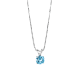 Zilveren ketting met hanger met Swarovski kristal aqua voor dames