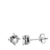 Ohrringe, 925 Silber, Kristall, weiß