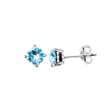 Silberne Ohrstecker mit aqua Swarovski-Kristall für Damen