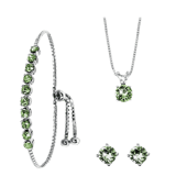 Schmuckset, 925 Silber, Kristall, Erinit