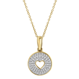 14 Karaat geelgouden ketting hart/rond 0,08ct