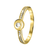 Goldplated ring met zirkonia voor dames
