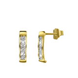 Diamond Luxury 14 karaat geelgouden oorknoppen met diamant 0,02ct voor dames