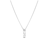 14 Karaat witgouden ketting met diamant 0,01ct