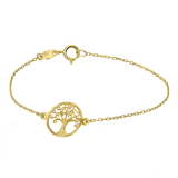 585 Gold gelbgoldener Armreif mit Lebensbaum