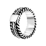 Schwarzer Edelstahlring mit Gourmetglied