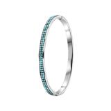 Edelstahlarmreif Bangle mit Türkis/ Kristall