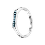 Gerecycled stainless steel ring bar turquoise kristal