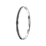 Edelstahlarmreif Bangle Hematit/Kristall
