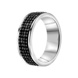 Ring aus Edelstahl,  Hematit/ Kristall