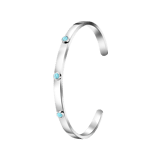 Edelstahlarmreif Bangle mit Türkis/ Kristall