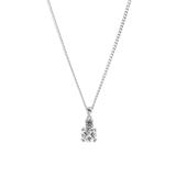 Zilveren ketting&hanger met zirkonia voor dames