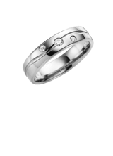 9 karaat witte trouwring diamant Iris H34W