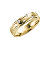 9 K gele trouwring  dia Daisy Dames H147