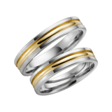 9K bicolor trouwring wit/geel Kalina Dames H44