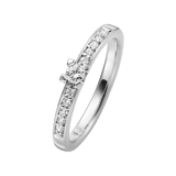 9K witte verlovingsring diamant Snowdrops 0.20ct H100