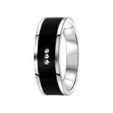 Edelstahlring matt/schwarz mit Zirkonia
