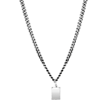 Gerecycled stainless steel ketting schakel met zwarte accenten voor heren