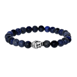 Stainless steel armband met dumortierite stenen boeddha