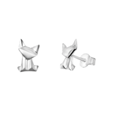 Kinderohrringe, 925 Silber, Katze