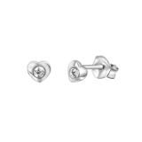 Kinderohrringe aus 925 Silber, Herz mit Zirkonia