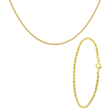 9 Karaat set ketting & armband koord