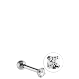 Tragus-Piercing aus Edelstahl mit Zirkonia