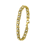 14 Karaat 2-tone armband koningsschakel 7,3mm