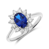 Silberring mit blauem Zirkonia