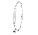 Zilveren plaatarmband hanger hart