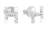 Kinderohrringe, 925 Silber, Initialen, Kristall