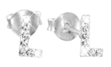 Kinderohrringe, 925 Silber, Initialen, Kristall