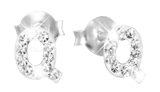 Kinderohrringe, 925 Silber, Initialen, Kristall