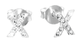 Kinderohrringe, 925 Silber, Initialen, Kristall