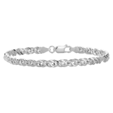 Gerecycled zilveren armband met fantasieschakel