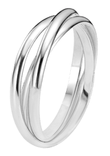 Zilveren driedelige ring