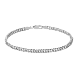 Gerecycleerd zilveren herenarmband dubbele gourmet.