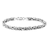 Gerecycleerd zilveren herenarmband koningsschakel.