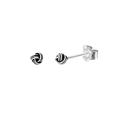 925 Silber Ohrringe, Knoten, 3 mm, Bali