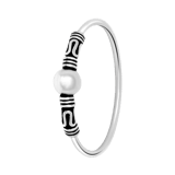 925 Silber, bearbeiteter Ring, Kugel, Bali